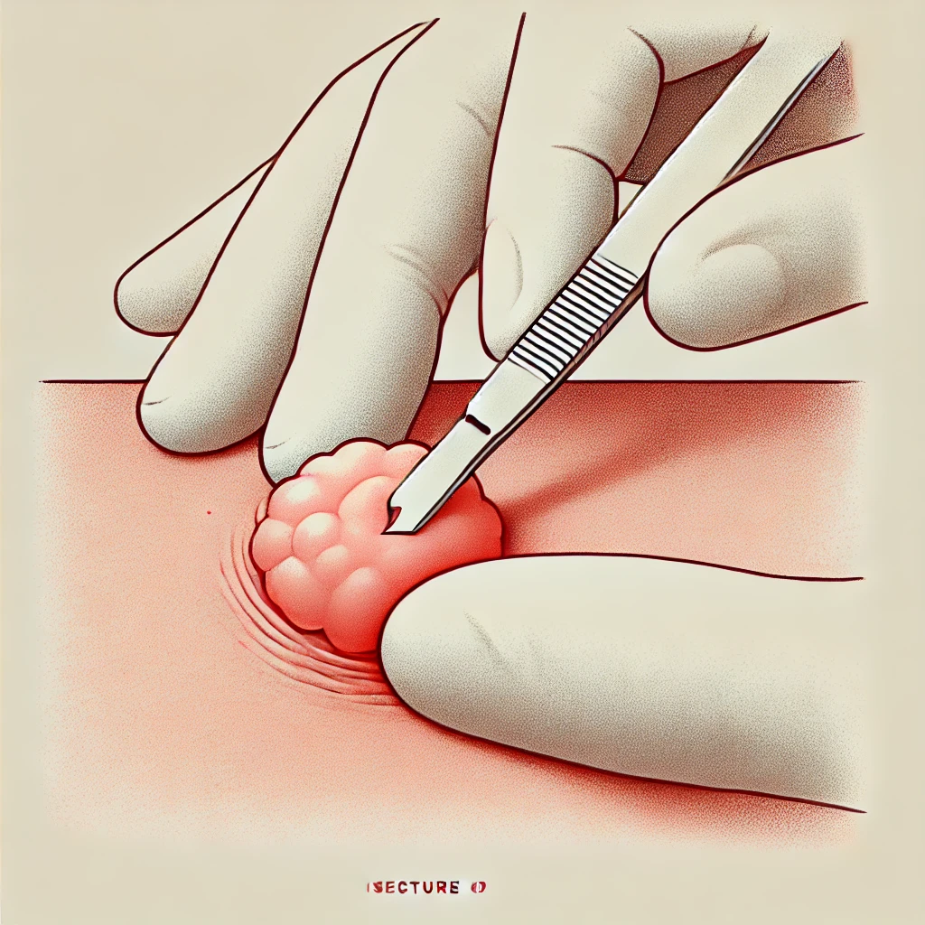 Minor Surgical Procedures 2 illustration of a cyst removal