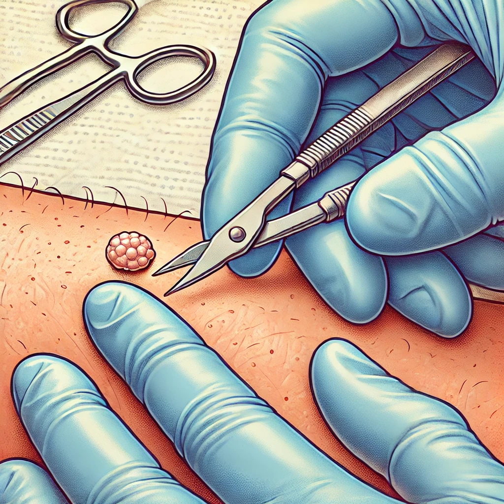 Minor Surgical Procedures 3 illustration of a skin tag removal