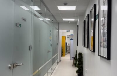 Professional clinical environment at Clinique Alpa supporting Alpa Care domiciliary services
