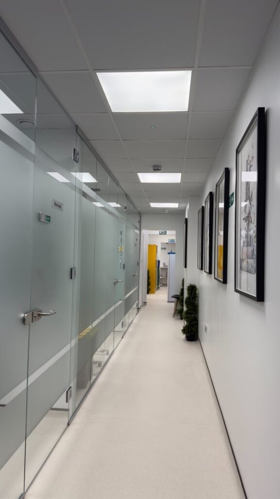 Professional clinical environment at Clinique Alpa supporting Alpa Care domiciliary services