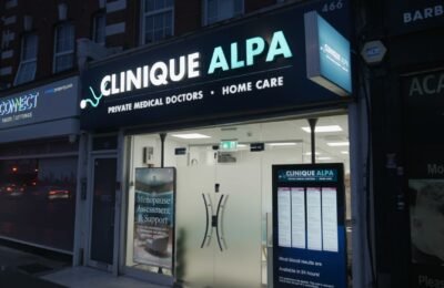Clinique Alpa private GP clinic exterior in Palmers Green, North London