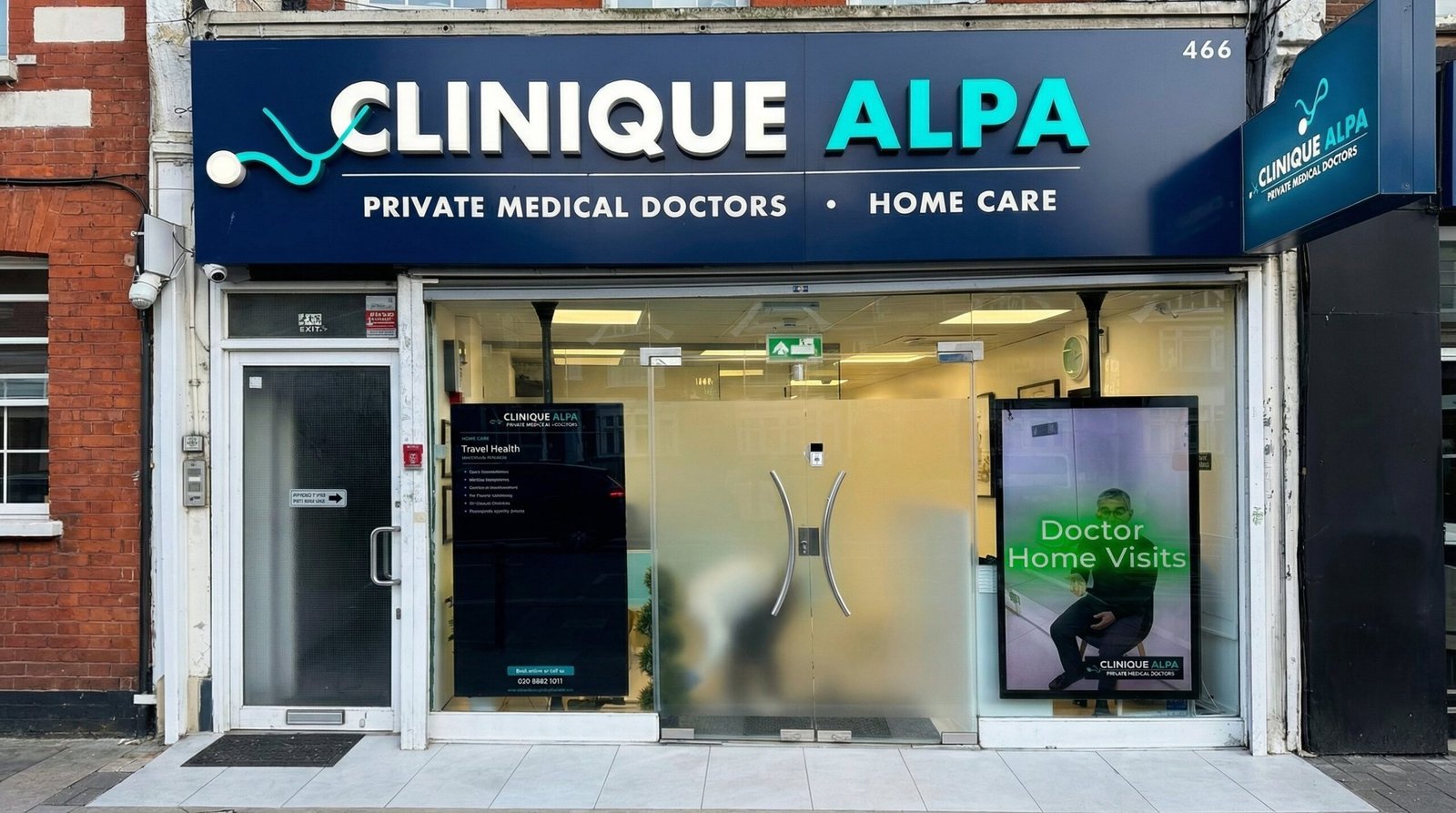 Clinique Alpa clinic exterior in Palmers Green offering urgent headache assessment and treatment